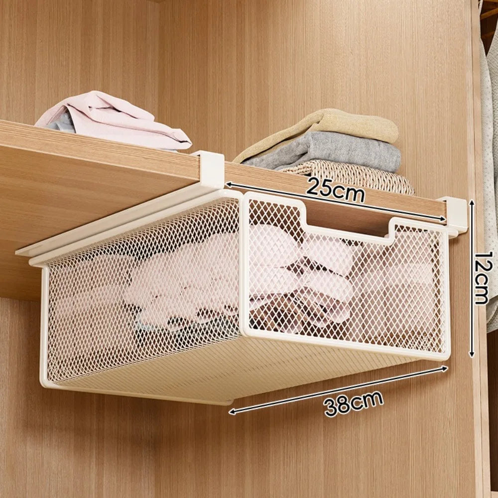 Under-Shelf Hanging Storage Basket | Pull-Out Cabinet Organizer