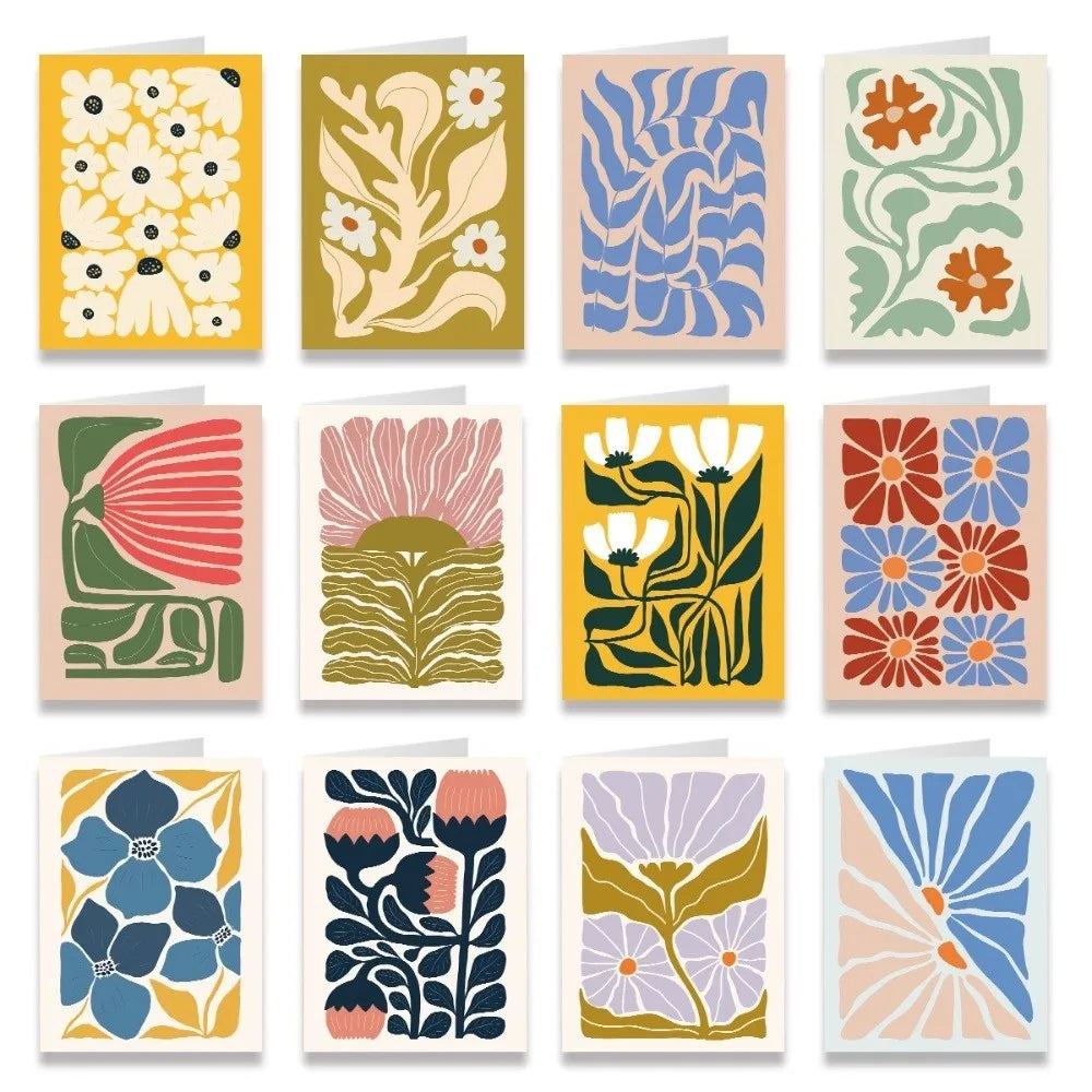 Boho Floral Thank You Cards with Envelopes – 12 or 24 Pack