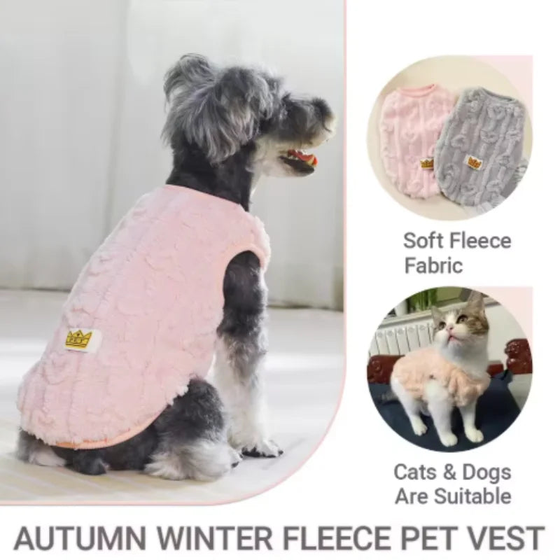 Warm Fleece Dog Jacket – Soft Pet Sweatshirt for Small Dogs & Cats