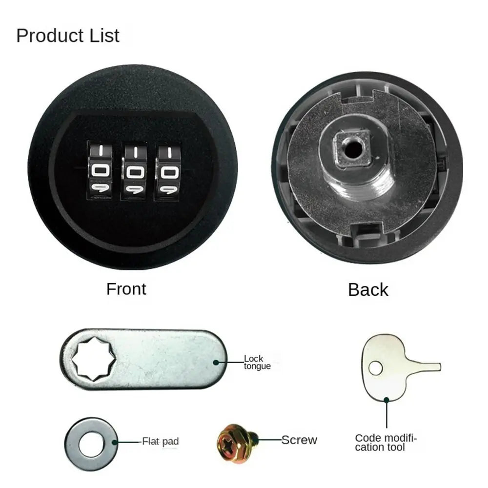 Zinc Alloy 3-Digit Combination Lock for Drawers & Cabinets