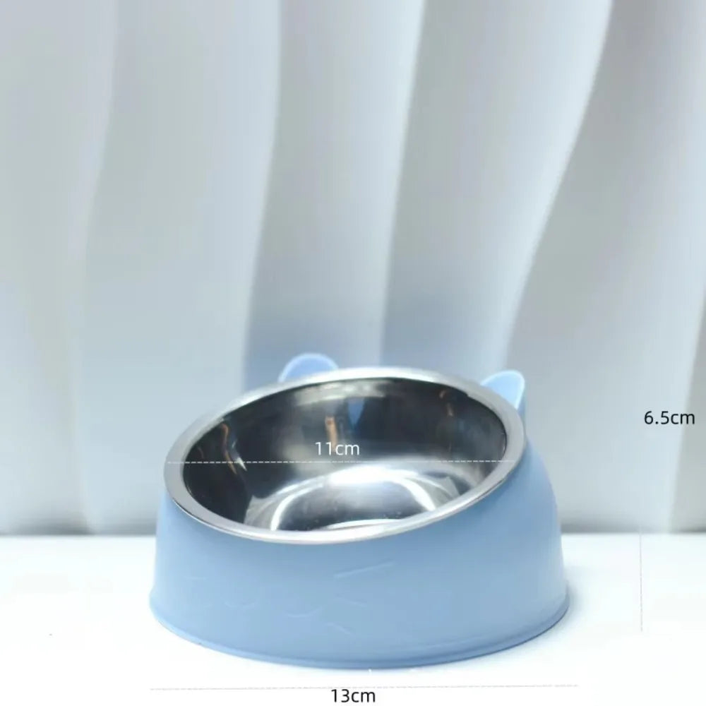 Stainless Steel Tilted Pet Bowl for Cats & Dogs | Ergonomic