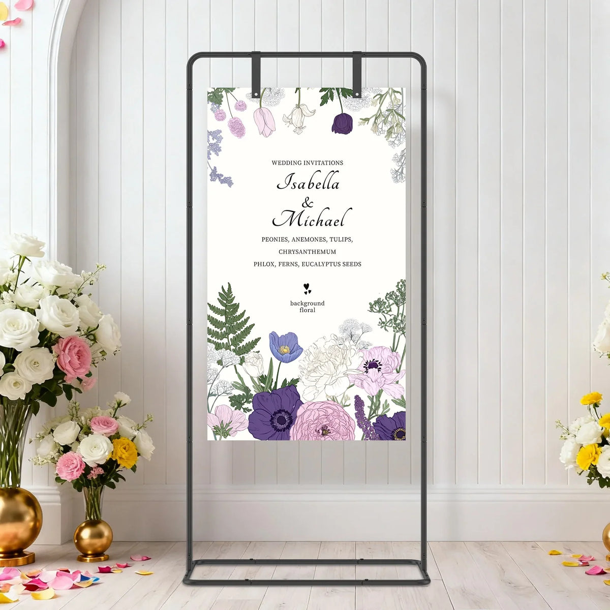 Adjustable Wedding Sign Stand Easel with Leather Straps
