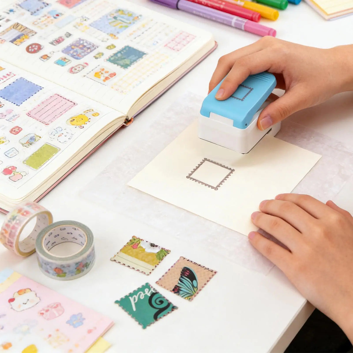 Square Postage Stamp Paper Punch – Craft Shape Cutter