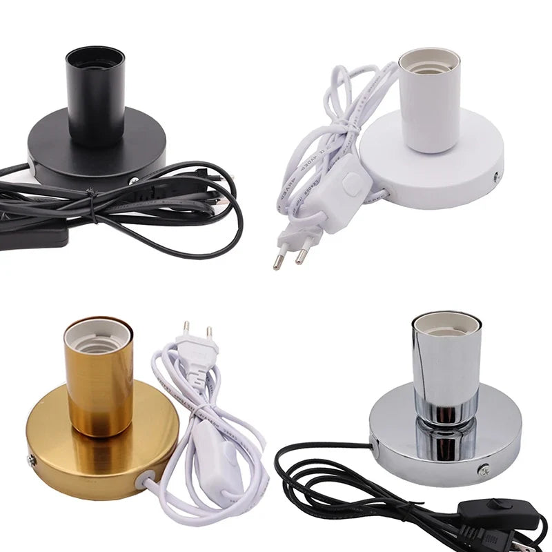 Retro E27 Metal Desktop Lamp Base – Bar, Café & Home Décor