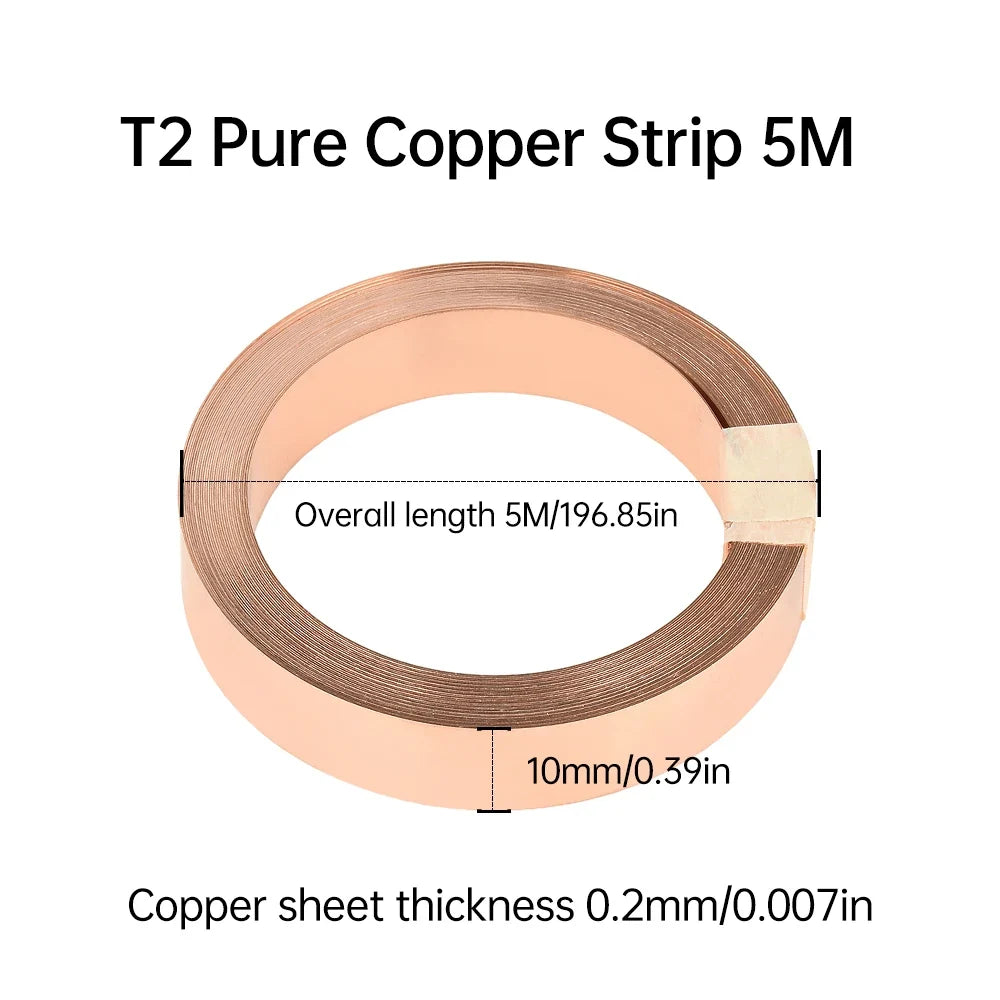 T2 Pure Copper Strip for 18650 21700 Battery Spot Welding | 5m–10m