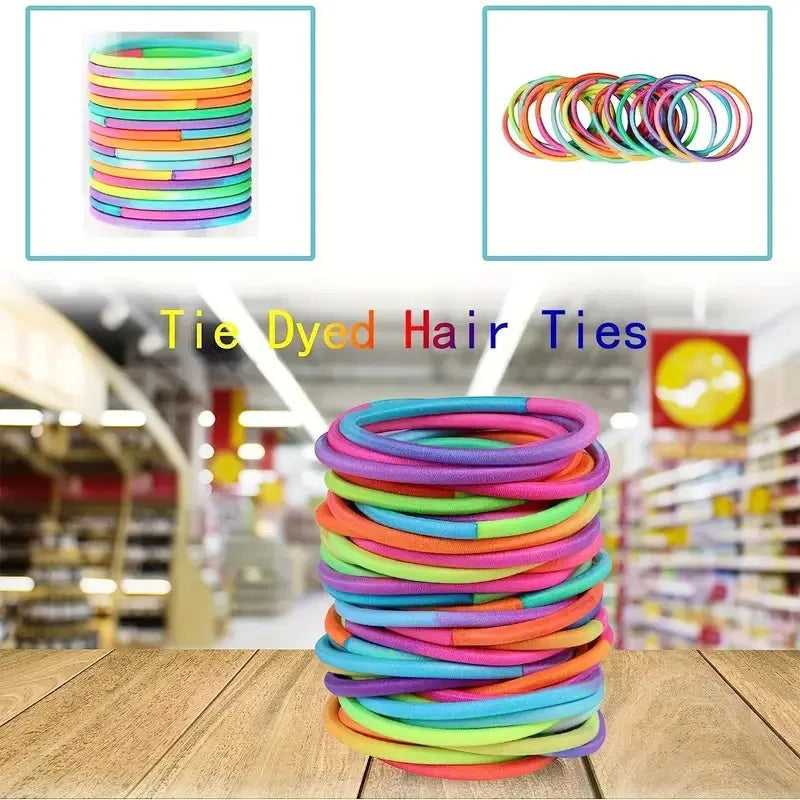 50pcs 4MM Black Elastic Hair Bands Ponytail Holders | Pack