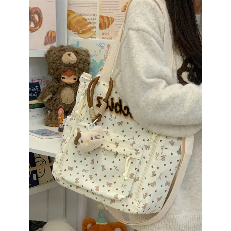 Nixie Corduroy Tote Bag – Large Capacity Women's Shoulder Bag