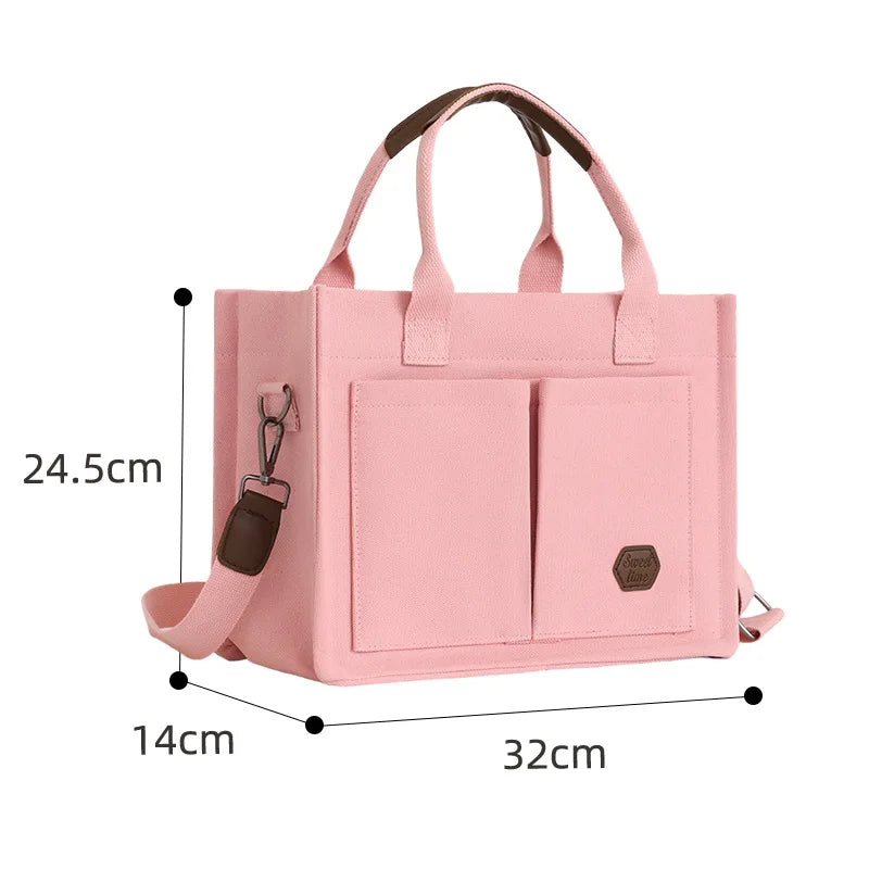 Women's Canvas Tote Bag – Crossbody Shoulder & Shopping Bag