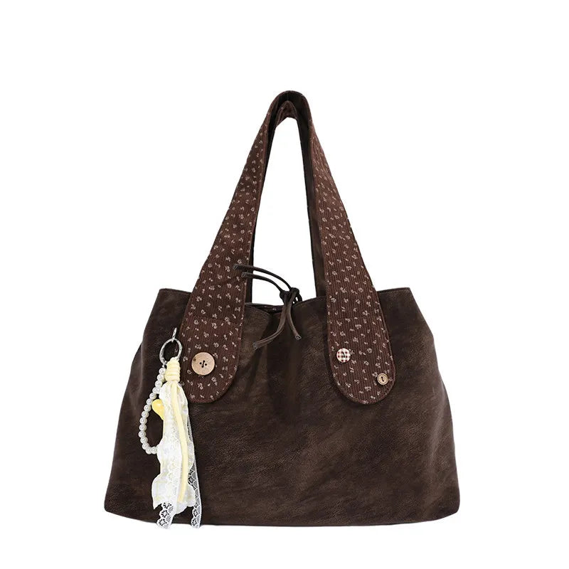 Korean-Style Large Tote Bag for Women | Nixie Oxford Shoulder Bag