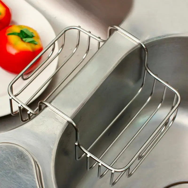 Stainless Steel Sink Sponge Draining Rack & Hanging Basket