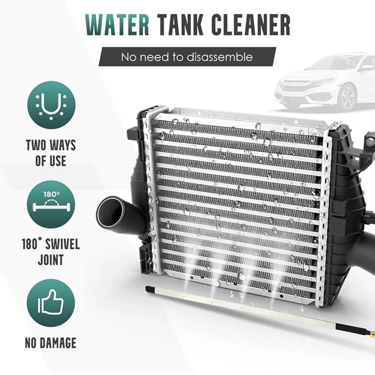 Radiator Cleaning Wand 180° Rotation Pressure Washer Tool