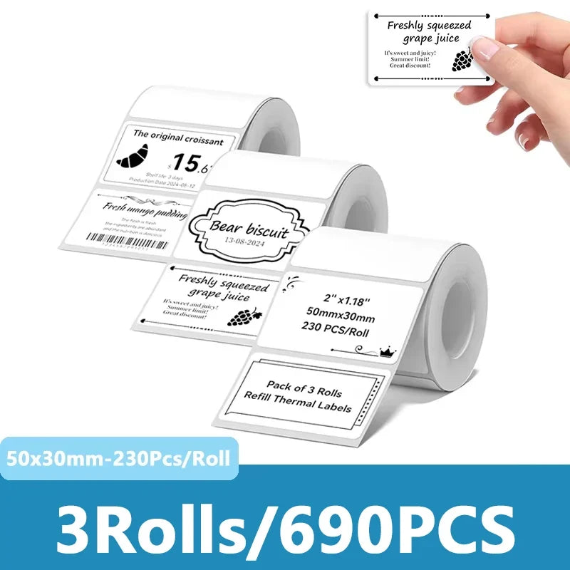 Niimbot Thermal Label Rolls – Waterproof Anti-Oil for B1/B21/B3S