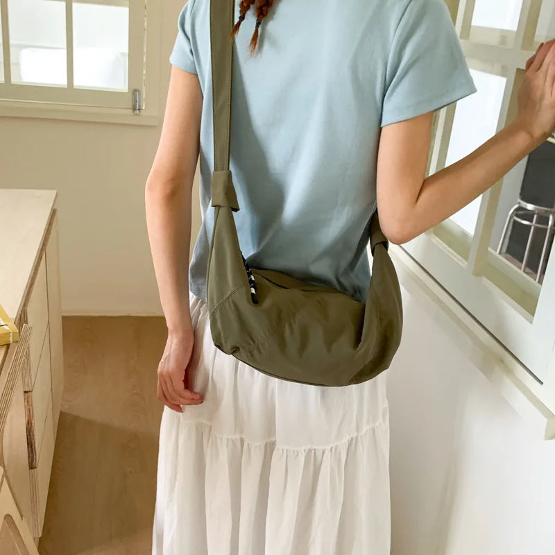 Women's Large Capacity Canvas Crossbody Shoulder Bag – Red