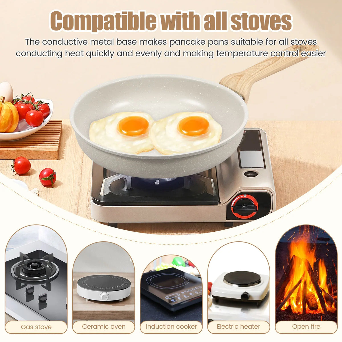 Nixie Nonstick Frying Pan Skillet – Maifanite Coating