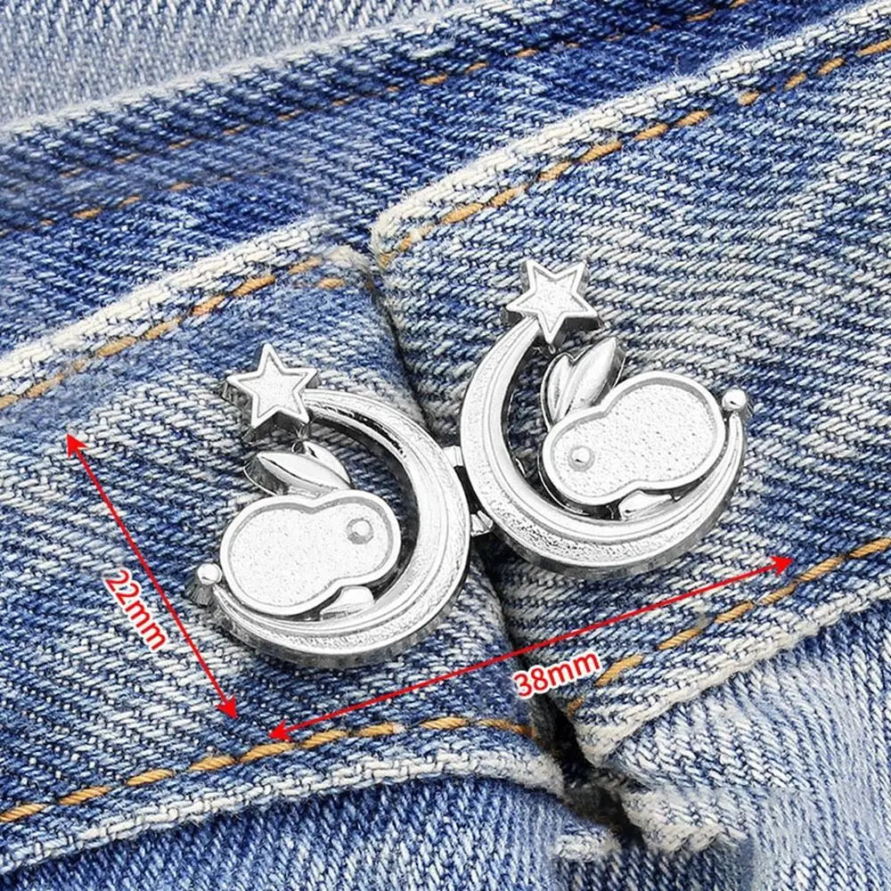 Adjustable Metal Waist Clip Button for Jeans & Trousers