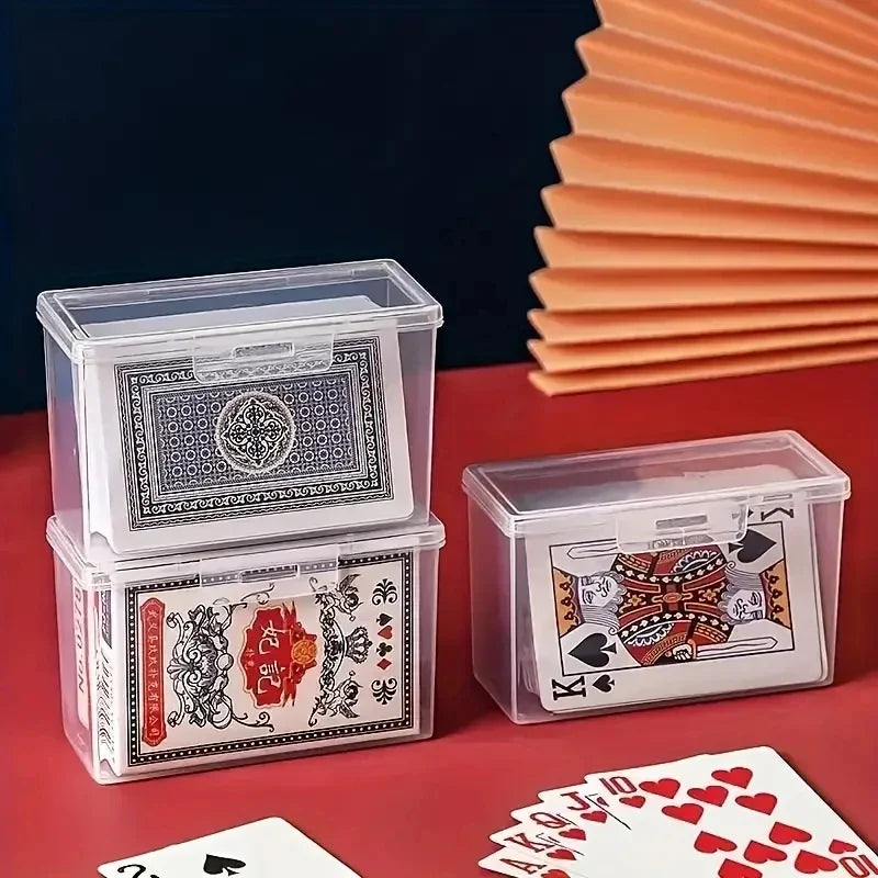 Clear Playing Card Deck Box – Holds 2 Poker Decks | 1 or 3 Pcs