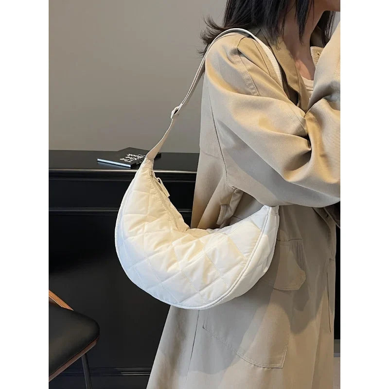 Waterproof Quilted Crossbody Bag | Large Capacity Dumpling Bag
