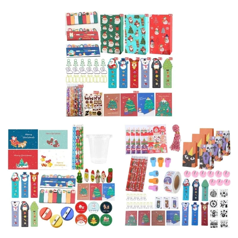 Kids Christmas Stationery Gift Set – 108–132 Pcs Pencils & More