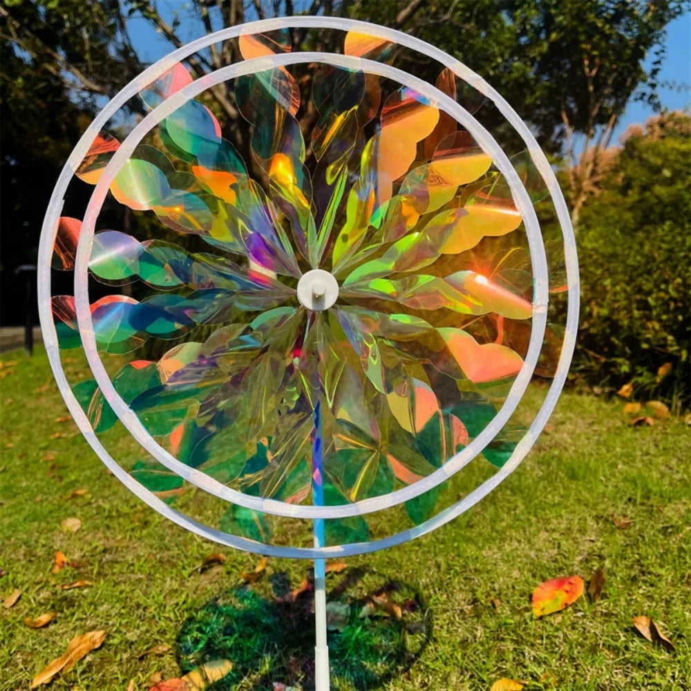 Sunflower Windmill Garden Spinner – Double Layer Laser Pinwheel