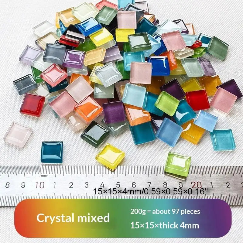Crystal Mosaic Tiles 1.5cm – 50 Colors 200g DIY Craft Pack