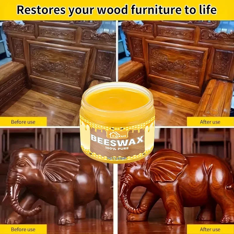 Natural Beeswax Wood Furniture Polish & Cleaner | Pure Wax