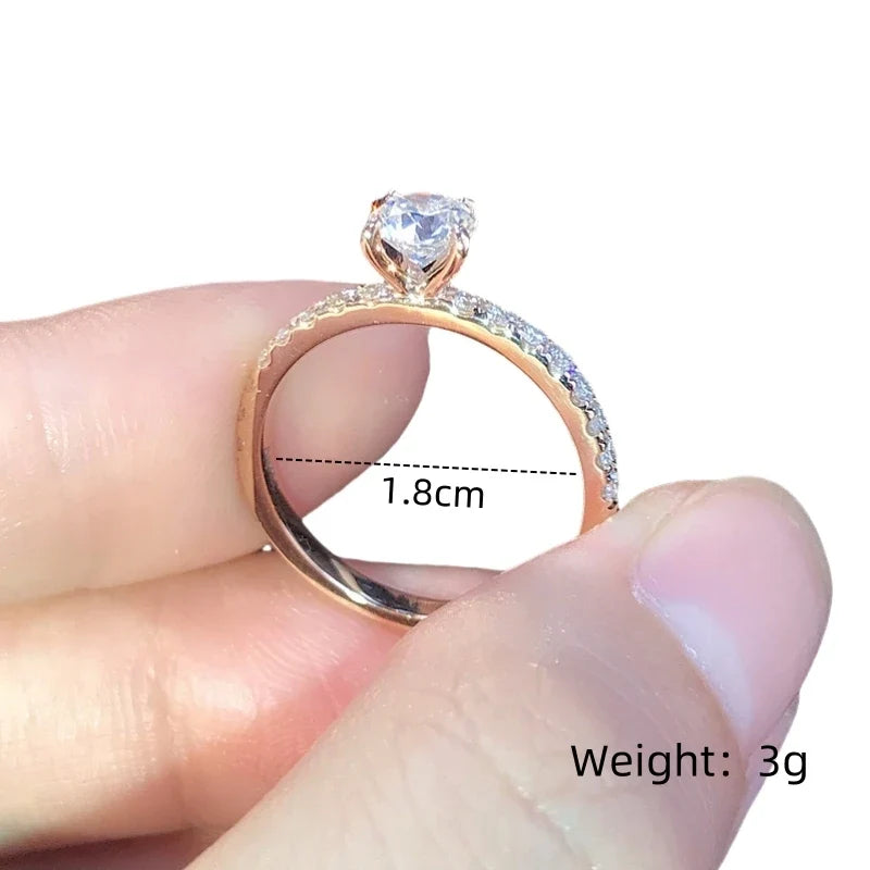 Women's 14K Gold Plated Ring with Glass Diamond Accent