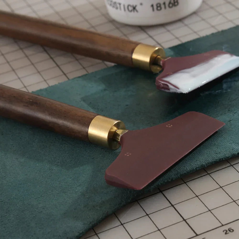 Leather Gluing Tool Sandalwood Handle DIY Leathercraft Glue Spreader