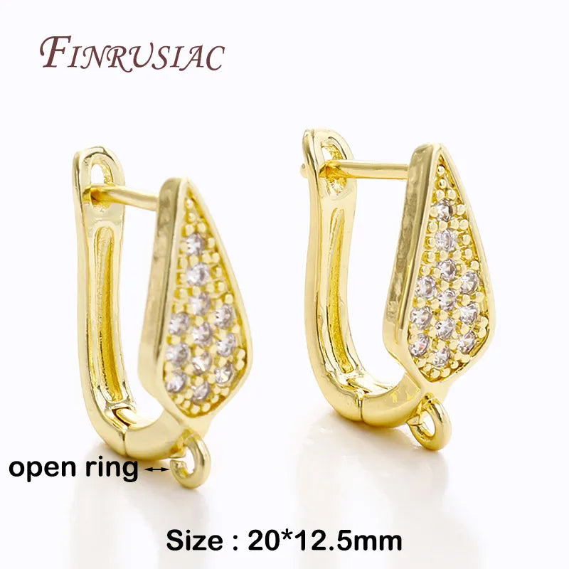 18K Gold Plated Zircon Earring Hooks – DIY Jewelry Findings