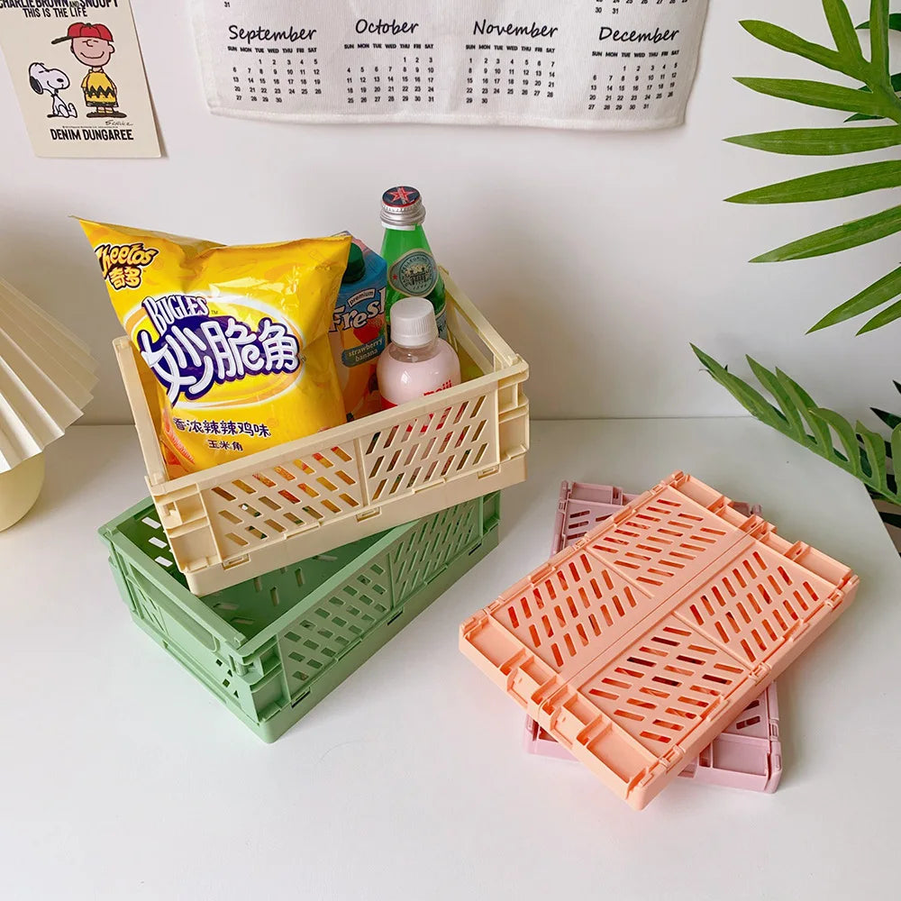 Foldable Storage Basket – Desktop, Kitchen & Home Organizer