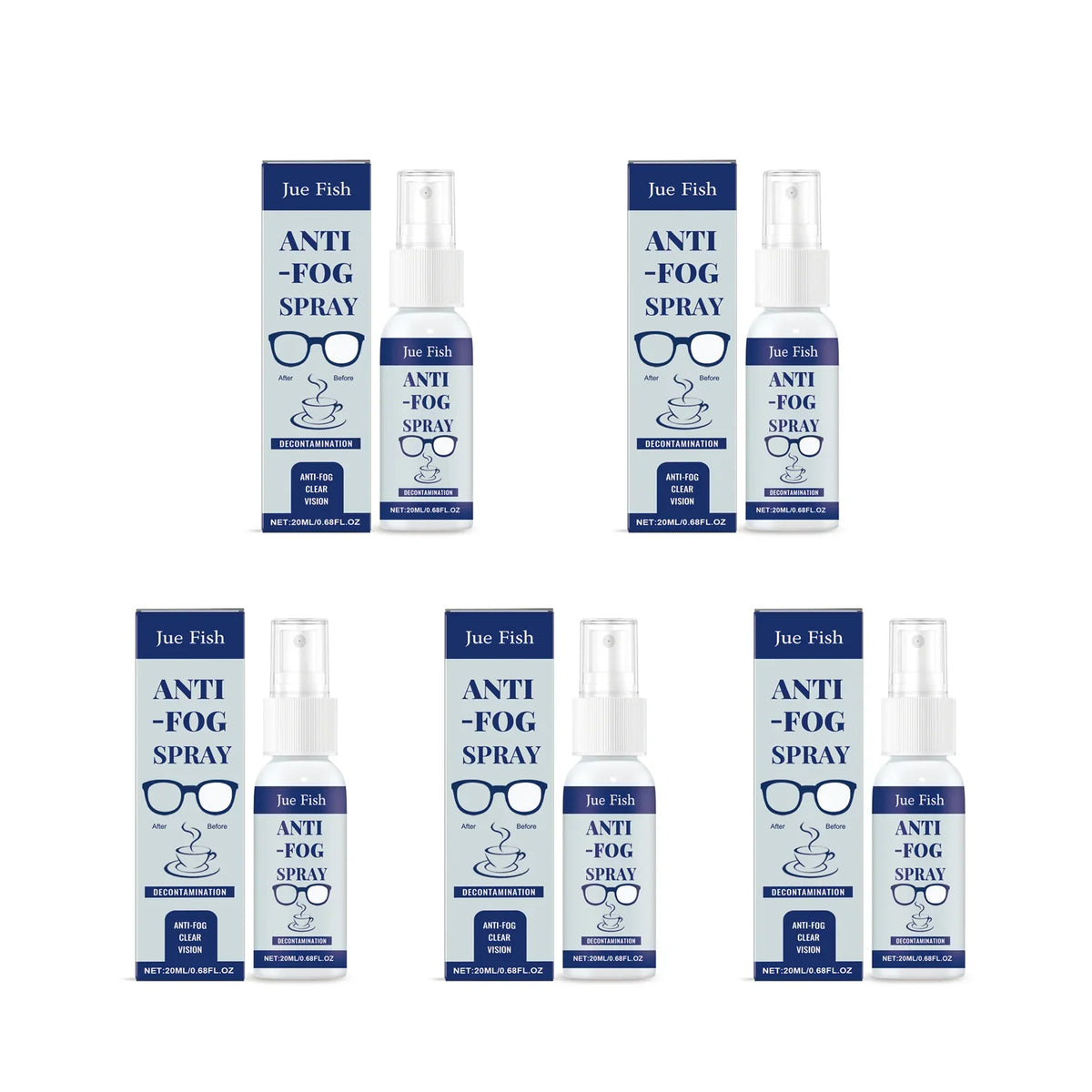 Jue-Fish Anti-Fog Eyeglass Lens Cleaning Spray 20ml