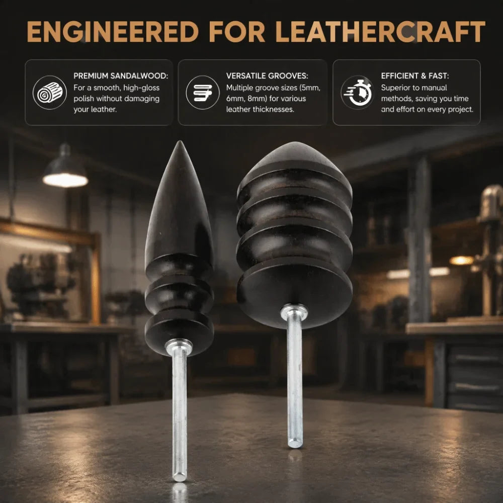 Sandalwood Leather Edge Burnisher Set – 2 Style Bits