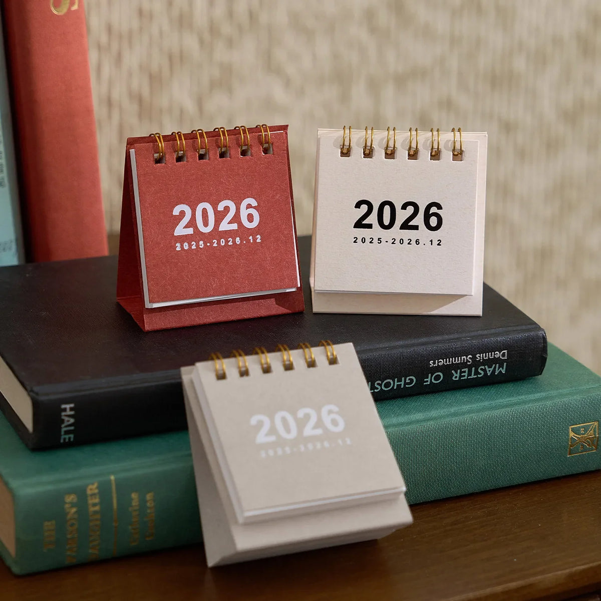 2026 Retro Mini Scroll Desk Calendar | Desktop Planner Decor