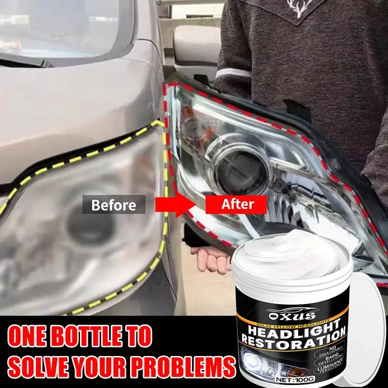 Car Headlight Restoration Kit – Polish & Oxidation Remover