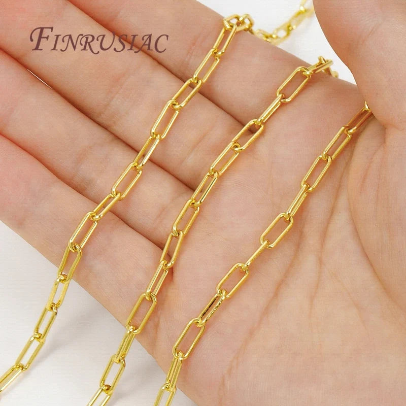 18K Gold Plated Brass Chain 1M – DIY Necklace & Bracelet