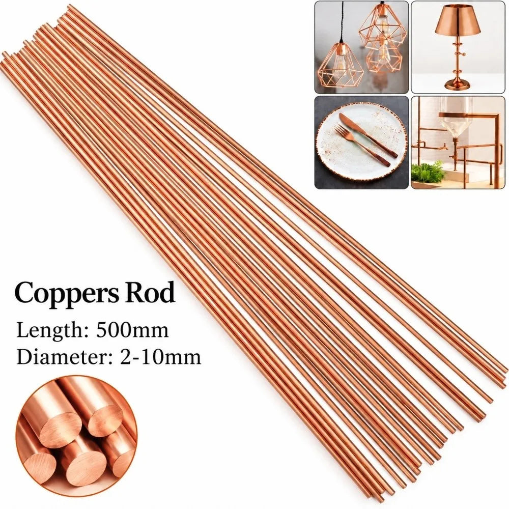 T2 Copper Round Bar Rod 2–10mm Diameter 500mm | DIY Metal