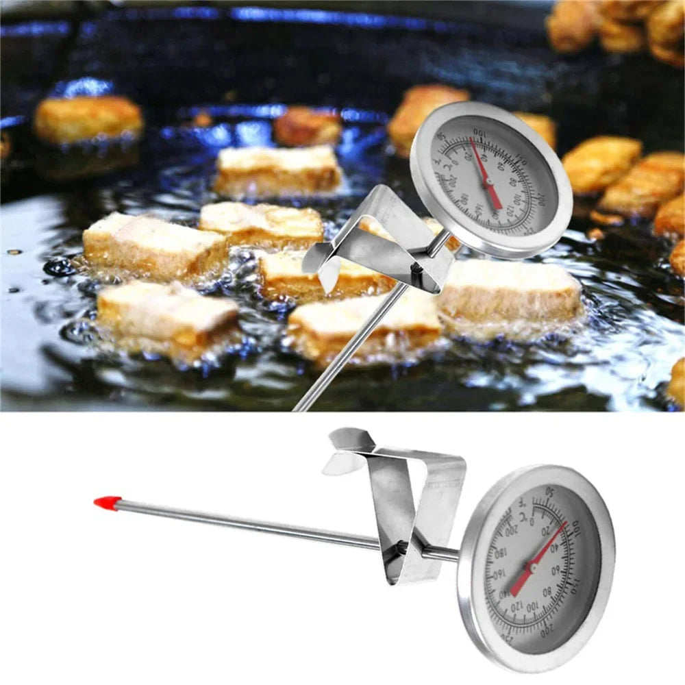 Stainless Steel Probe Thermometer 0–200°C | Kitchen Dial Gauge