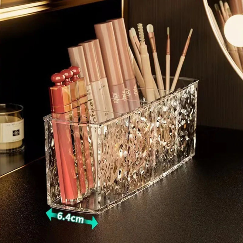 Water Ripple Acrylic Makeup Organizer | 4-Grid Cosmetic Storage