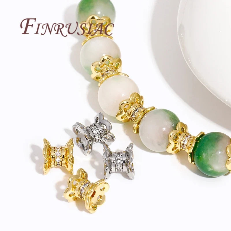 18K Gold Plated Zircon Spacer Beads – DIY Jewelry Making