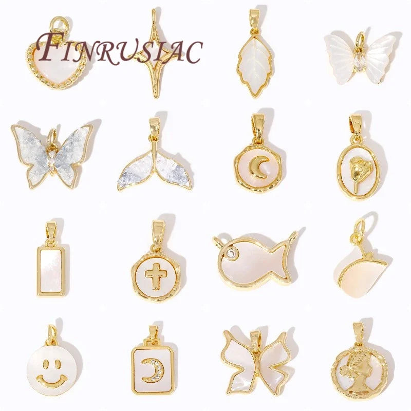 18K Gold Plated Star & Shell Charms – DIY Jewelry Pendants