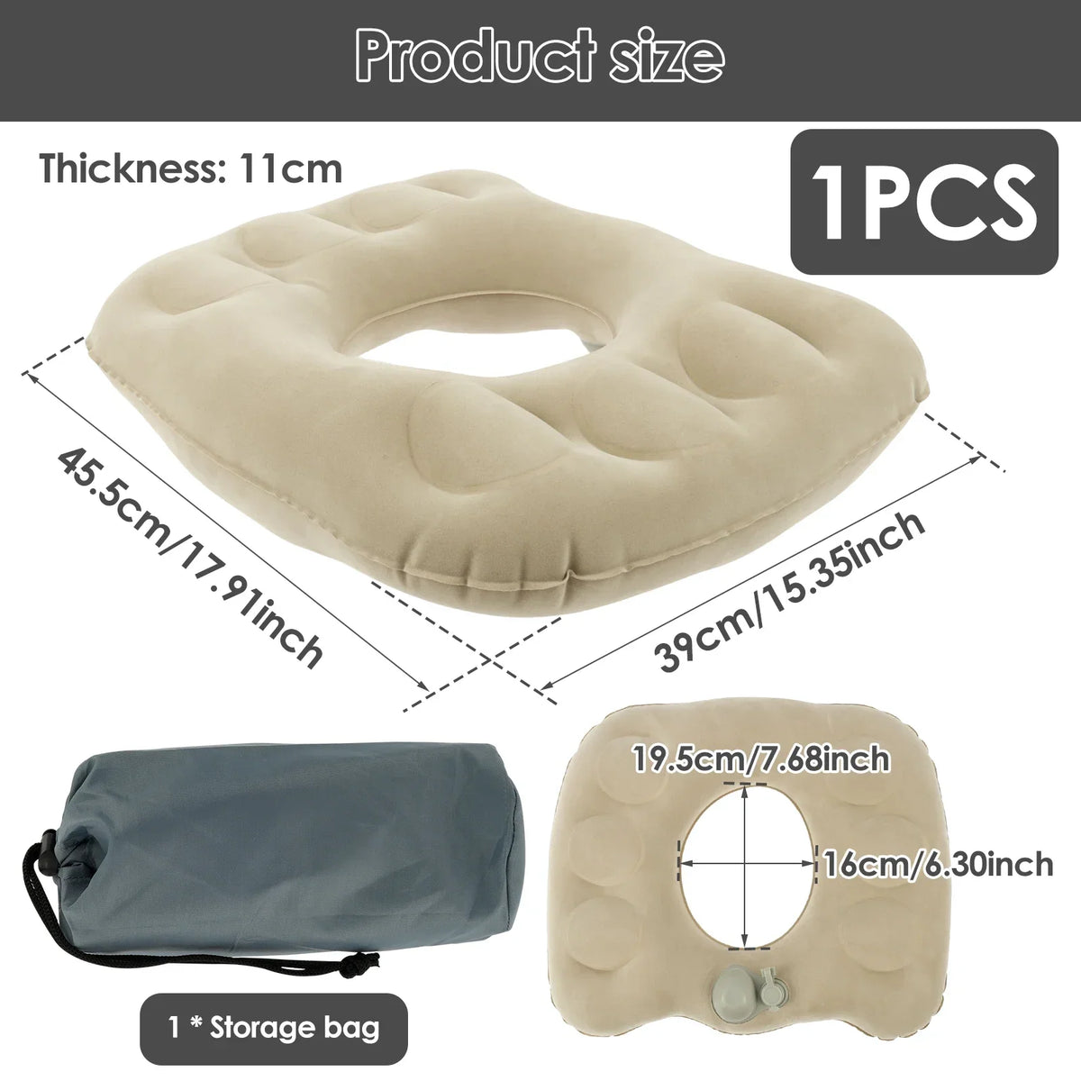 Inflatable Donut Seat Cushion – PVC Support for Office & Car