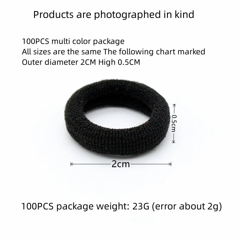 100pcs Mini Elastic Hair Ties Multicolor – Gentle & Secure