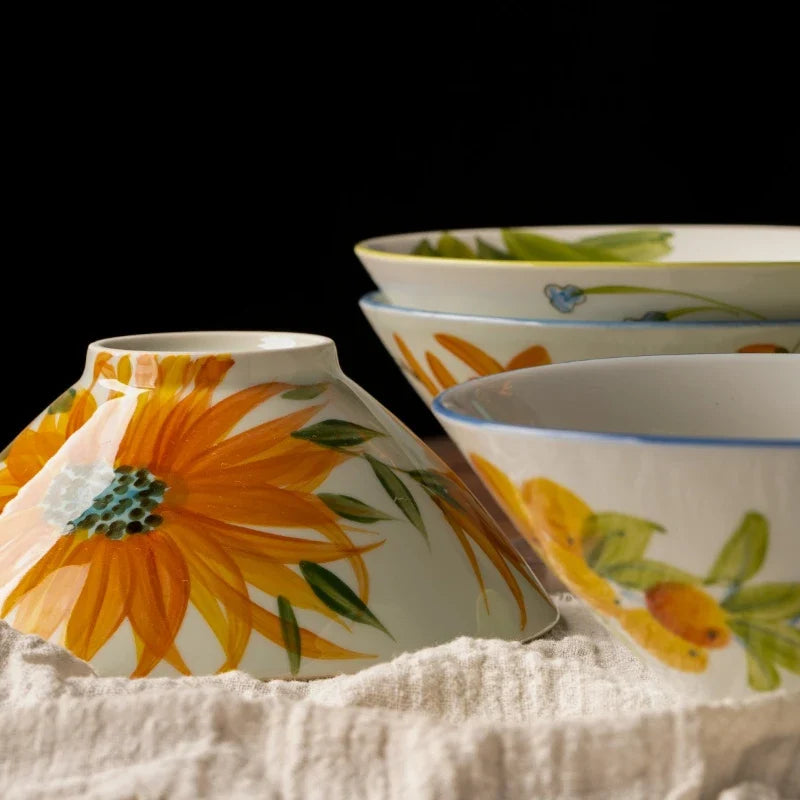 Jingdezhen Handmade Ceramic Bamboo Hat Bowl – Underglaze Color