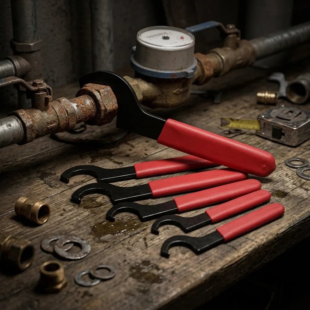 Hook Wrench Set – C-Shape Carbon Steel Spanner for Round Nuts