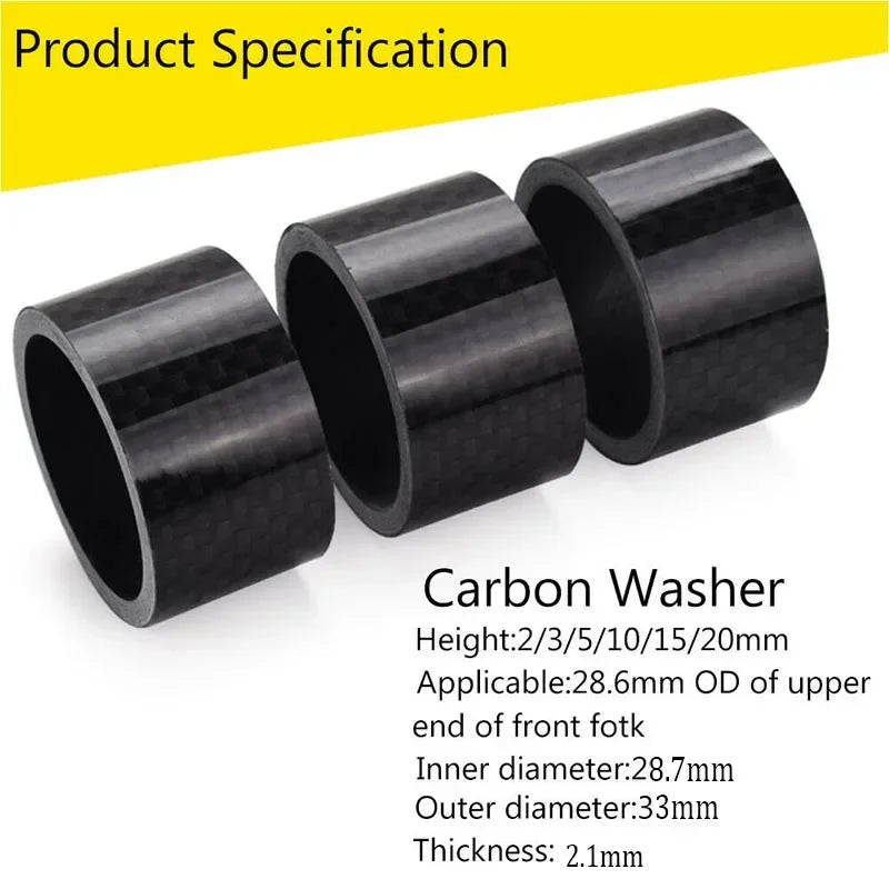 BUCKLOS 11pc Carbon Fiber Bike Stem Spacers 1-1/8" MTB Road