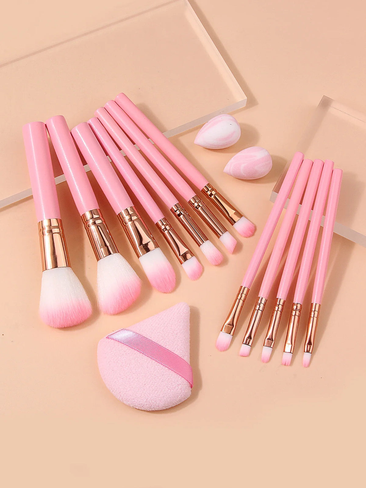 15-Piece Makeup Brush Set with Sponge & Puff | Nixie
