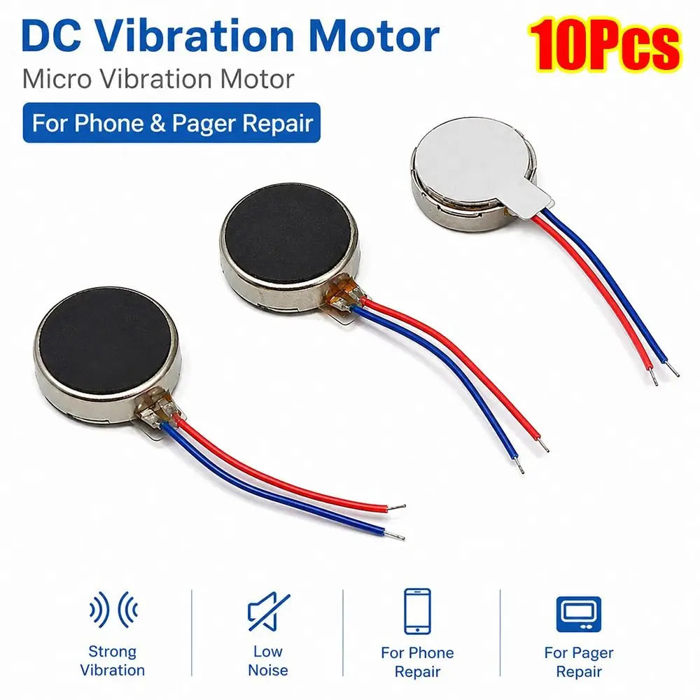 10Pcs DC 3V Micro Flat Coin Button Vibration Motors Self-Adhesive