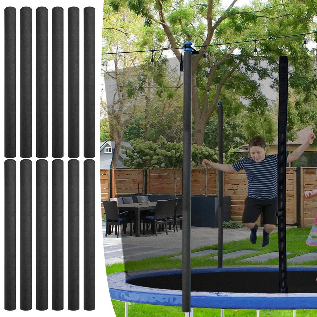 12-Pack Waterproof Trampoline Pole Covers – PE Foam Safety Padding
