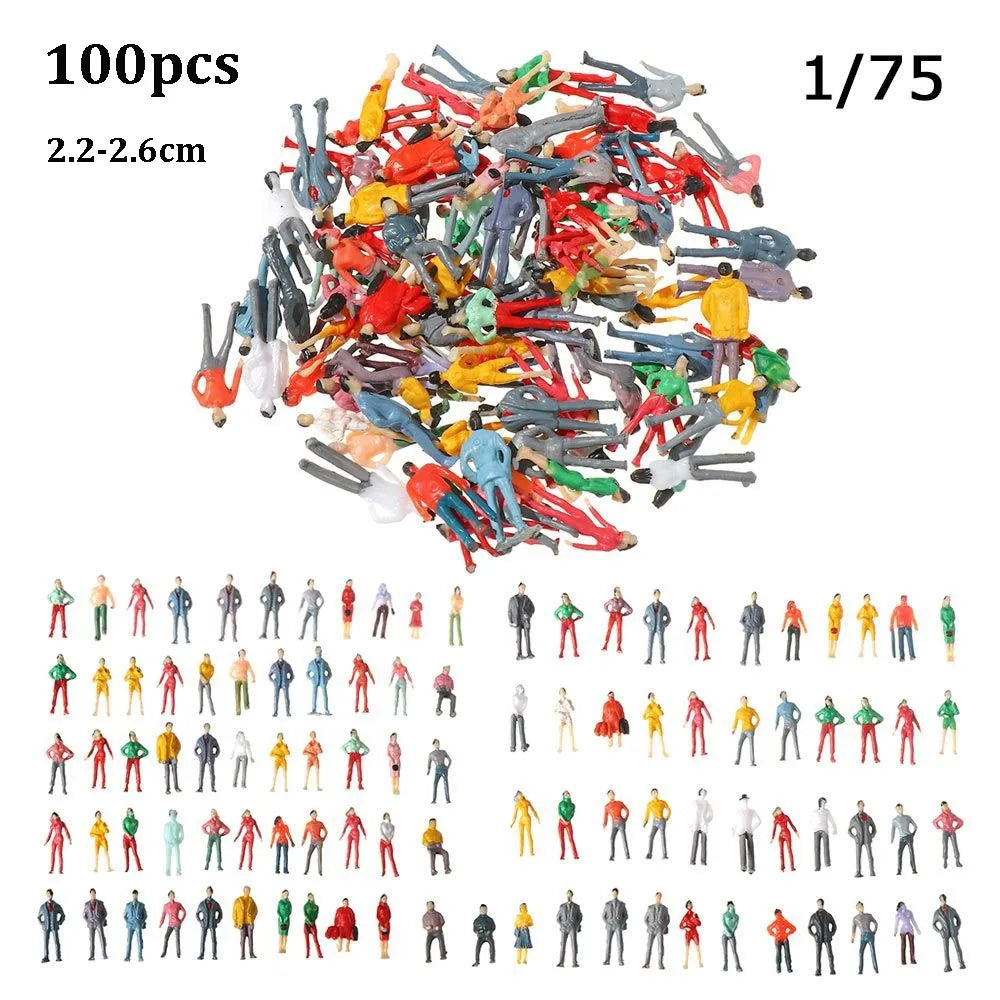 Scale Model People Figures 1:25–1:200 | 50/100pcs Pre-Painted