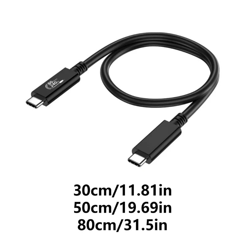 USB 4.0 Cable 240W Fast Charging 80Gbps 4K Display – 3 Lengths