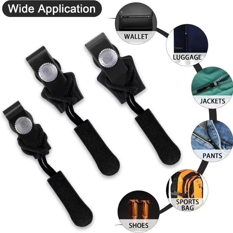 3-Size Universal No-Sew Zipper Repair Kit – S, M & L Heads